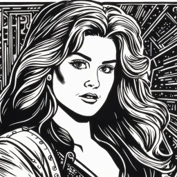 star Ginger Lynn Allen in Linocut: scene for the rated movie Blame it on Ginger (1986)