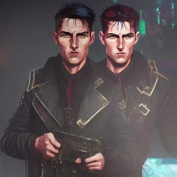 Tom Cruise Christmas cyberpunk military goat art