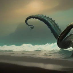 franz frazetta style,sea serpent