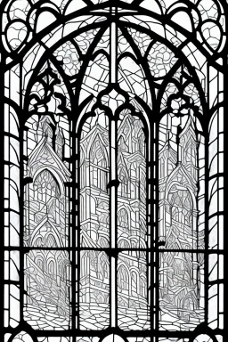 kids coloring page, stained glass church windows, cartoon style, thick lines, low detail, no shading