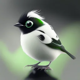 A cute white, black and green bird, avatar