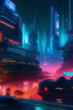 Киберпанк-город с голограммами / Cyberpunk City with Holograms
