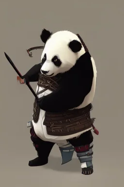 Panda in samurai armour