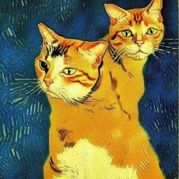 Portrait of a cat by Van Gogh