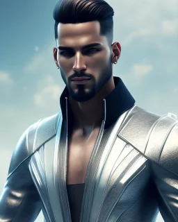 young aged muslim human male, piercing eyes with slick back hair, 8k resolution concept art, dynamic lighting hyperdetailed intricately detailed Splash art trending on Artstation triadic colors Unreal Engine 5 volumetric lighting Splash art fantasy