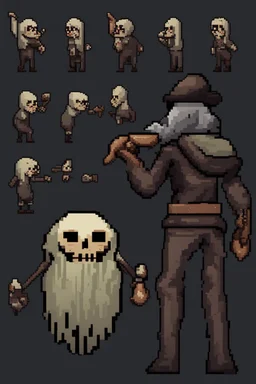 pixel undead sprite for pixel game side view idle.