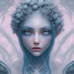 karlan, icy blue, anime, mutated human,tears, crying, sad, fae, majestic, ominous, ice, plants, wildflower, facepaint, intricate, oil on canvas, masterpiece, expert, insanely detailed, 4k resolution, retroanime style, cute big circular reflective eyes, cinematic smooth, intricate detail , soft smooth lighting, soft pastel colors, painted Rena