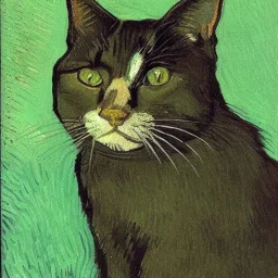 Portrait of a cat by Van Gogh