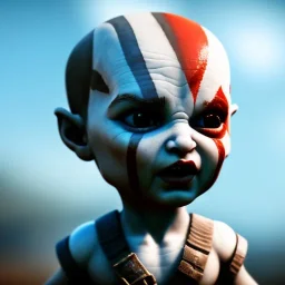 Cute baby video game god of war krotos, axe, mytology, 8k resulation unreal engine 5