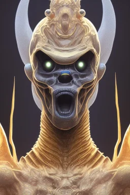 black male African alien, cracks in the head, wicked, Asian eyes, crown, blood, 8k, finely detailed, photo realistic, Boris Vallejo style turquoise skull head gold dragon space alien rain skeleton gold tooth silver helmet silver space suit spaceships