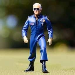 G.i. Joe Biden toy doll airforce flightsuit face (plastic hair) sunglasses with black boots full body in package gun 2022