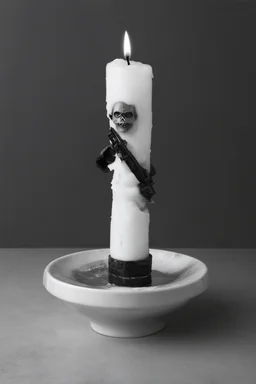face melting light saber candle INFINATE MONEY GLITCH in the style ofsurrealism black and white divinci