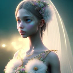 very very very very detailed photorealistic flower girl, fantasy art, octane render, redshift render,ambient lighting, god rays