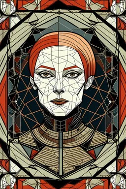 Retrato de figuras geométricas al estilo van goth