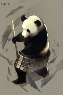 Panda in samurai armour