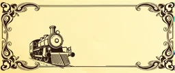 decorative corner elements(top left and bottom right) inspired by steam locomotive railroad and engraved stamps. antique printing