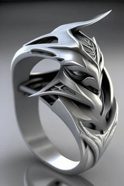 Ninja inspired silver jewellry ring design