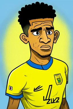 Luis Diaz Colombian soccer player cartoon 2d