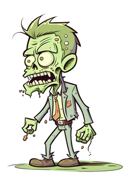 cartoon zombie easy to draw