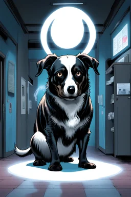 Death appears in the form of a friendly Dog with a ghostly white aura around. He wanders around the hospital in search of the next soul that needs him.