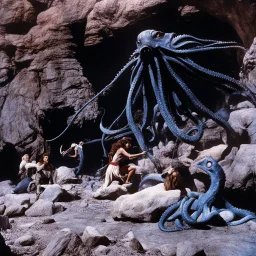 [colour high res photo: Jason and the Argonauts (1963) the octopus fight] In the aftermath of the savage battle in the alien cave, Surpanakha emerged as a force to be reckoned with. Her vengeance, fueled by a primal fury that knew no bounds, had left a trail of devastation in its wake. The giant velvet alien tendrils that once sought to ensnare her now lay shattered and defeated, no match for her relentless determination.