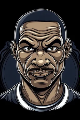 Mike Tyson American boxer ,playercartoon 2d