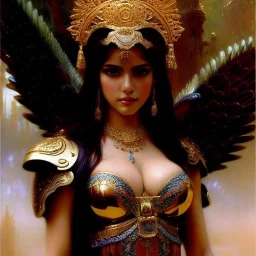 portrait beautiful face Female Angel,busty,ancient metal armor balanciaga fashion clothe painting by gaston bussiere, greg rutkowski, yoji shinkawa, yoshitaka amano, tsutomu nihei, donato giancola, tim hildebrandt, oil on canvas, cinematic composition, extreme detail,fit full head inside picture,16k