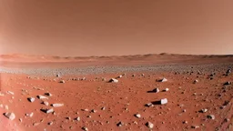 A Tesla semi-truck is parked, in the 'Cydonia' region, on planet Mars. CINEMATIC. WIDE ANGLE LENS.