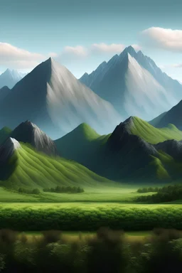 crea un paisaje con montanas atrás