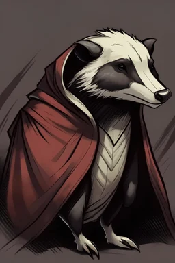 Ferocious Badger wearing a cloak