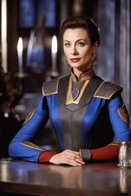 [Bajoran] Kira Nerys leaned across the table, her blue eyes piercing into Gul Dukat's. "Look, Dukat," she began, her voice measured and deliberate, "I think we started on the wrong foot with this whole situation. Terok Nor, Bajor, the Resistance—it's all a complicated history, and neither of us can change the past. But right now, there are BIGGER threats looming over BOTH our worlds. Instead of being adversaries, what if we, for once, tried a different approach?"