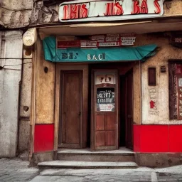 A bar in Communist Romania called "Big John's bar" in the style of Turner