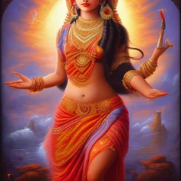 Beautiful painting of Indian goddess