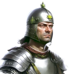 fantasy, portrait, face, town guardsman, early medieval, white background