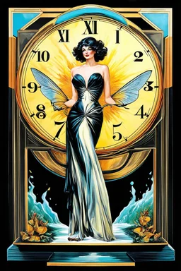 time flies; surreal lowbrow symbolism with a splash of Art Deco