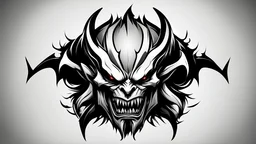 demon logo black and white