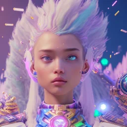 blu and violet landsacape with multicolored crystals falling from the sky, full of details, smooth, bright sunshine，soft light atmosphere, light effect，vaporwave colorful, concept art, smooth, extremely sharp detail, finely tuned detail, ultra high definition, 8 k, unreal engine 5, ultra sharp focus white hairs