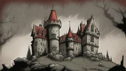 Vampire castle, comic style