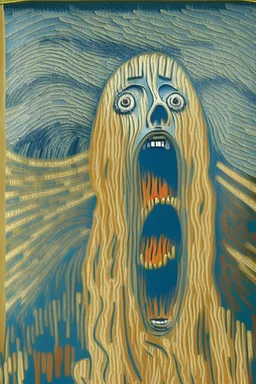 The Scream in Gustav Klimt style