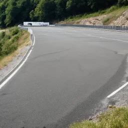 Highway rest area with steep walls and empty spacious parking spaces, liminal