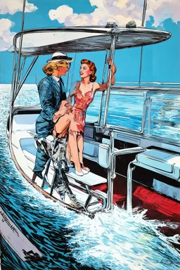 on the boat , american 1930's pop art