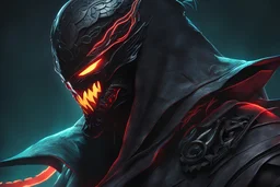 Pyke venom in 8k solo leveling shadow artstyle, pirate them, mask, close picture, sea, neon lights, intricate details, highly detailed, high details, detailed portrait, masterpiece,ultra detailed, ultra quality