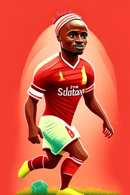 Sadio Mane football player 2d cartoon