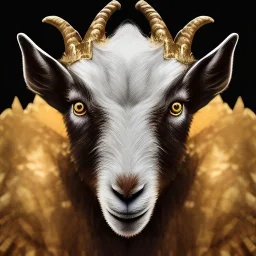 Portrait of goat king lionel messi, highly detailed, color patterns on wings, soft studio lighting, background 64k