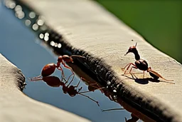 The Ant and The Dove On a hot day of summer, an ant was searching for some water. After walking around for some time, she came near the river.