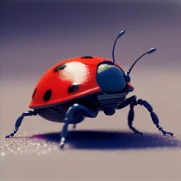 Ladybug robot, ultra realistic, ultra highly detailed, shiny, bokeh, smooth, studio quality, octane render, ambient lighting, polaroid,--ar 1:1 --v4