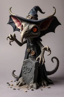hi poly Mud luxury witch Grave Wyrm psychic hypnotic deviant Opossum T-pose just the character and simple background