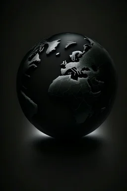 Ashing globe, black background