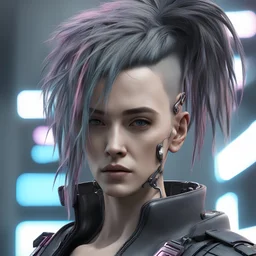 cyberpunk cyborg 3d ultradettagliato capelli