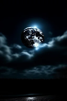 dark night with full moon sky